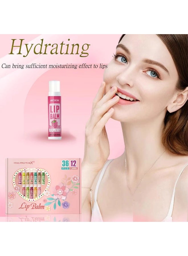 36-Pack Flavored Lip Balm Set | Miss FactorX Moisturizing Lip Balm Collection with 12 Scents - Image 5